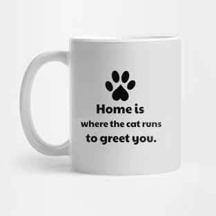 Home Is Where The Cat Runs To Greet You Mug